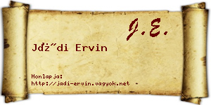 Jádi Ervin névjegykártya